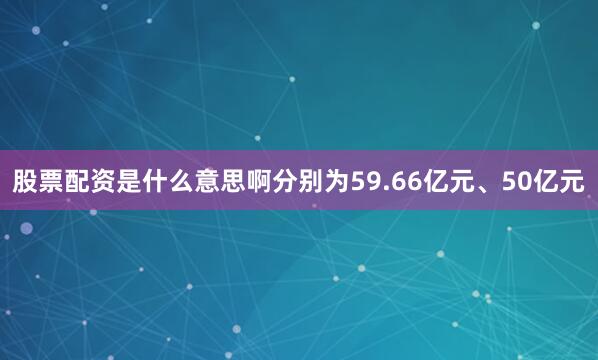 股票配资是什么意思啊分别为59.66亿元、50亿元