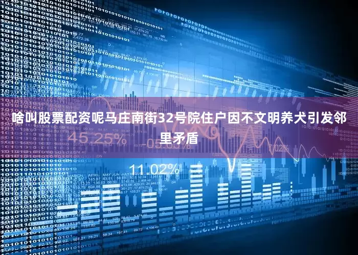 啥叫股票配资呢马庄南街32号院住户因不文明养犬引发邻里矛盾
